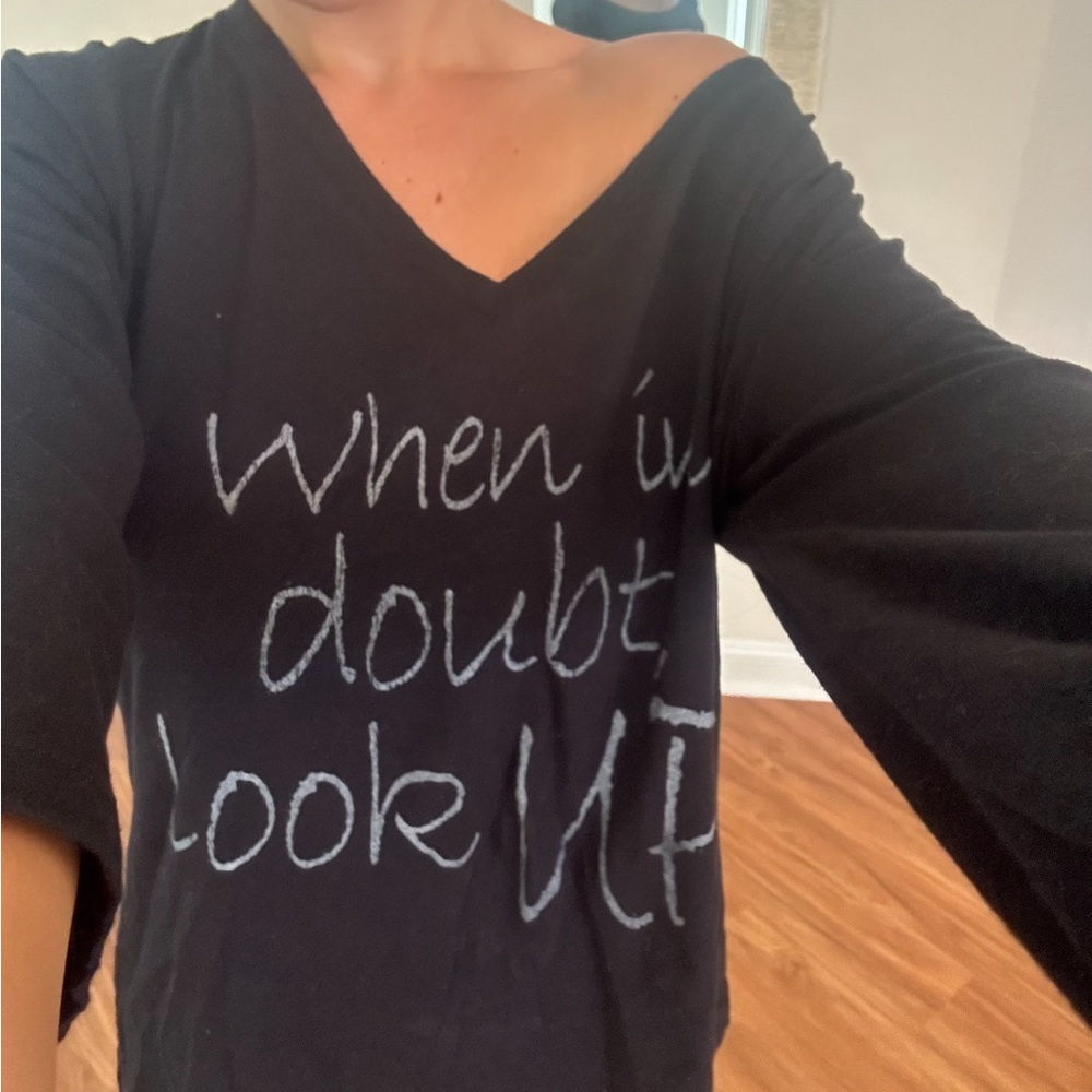 Black long sleeve shirt v cut